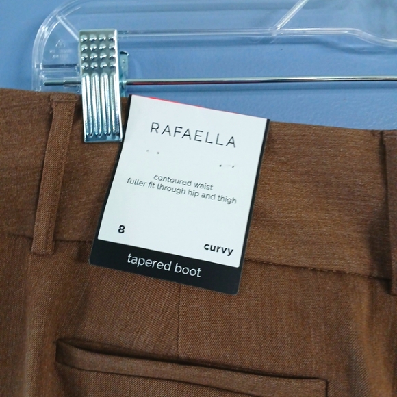 Rafaella Women Brown Stretch Tapered Boot Curvy Fit Bootcut Leg Slacks Pants 8 - Picture 5 of 6